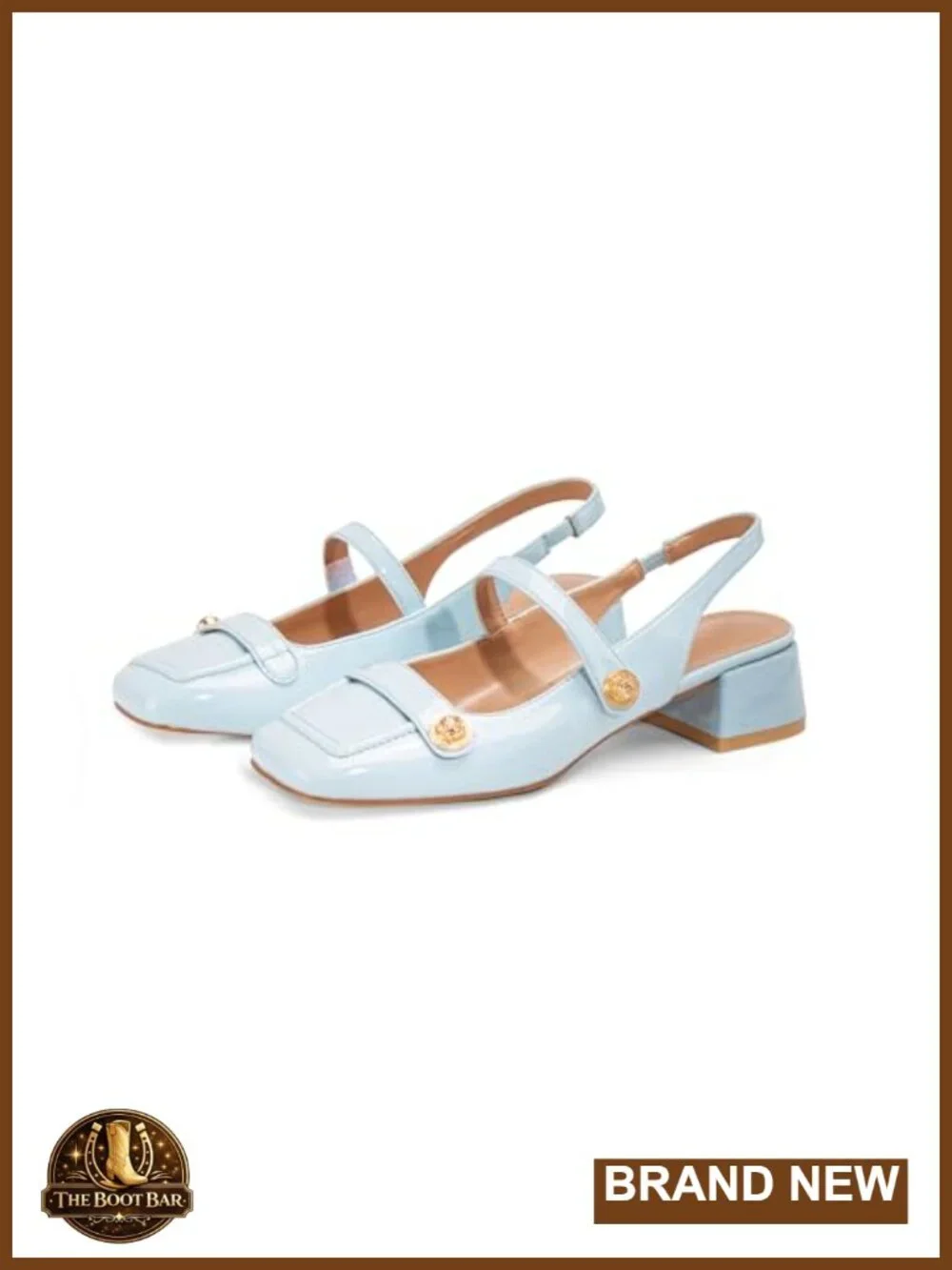Slingback Mary Jane Heels Low Block Heel Closed Square Toe Pump Shoes